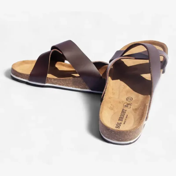 African Men Leather Cork Sandals