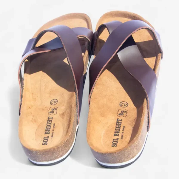 African Men Leather Cork Sandals