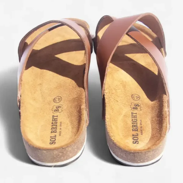 African Men Leather Cork Sandals