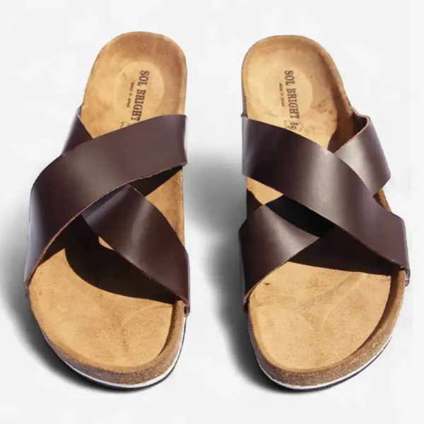 African Men Leather Cork Sandals