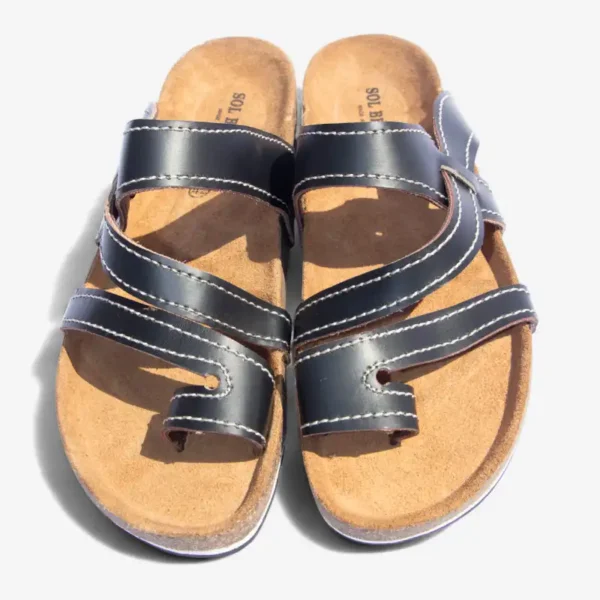 African Men Leather Cork Sandals
