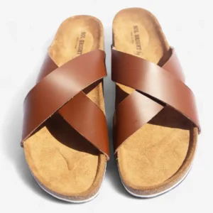 African Men Leather Cork Sandals
