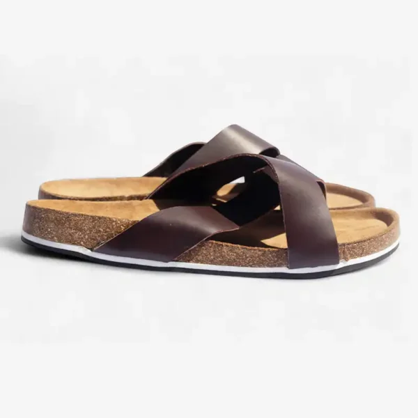 African Men Leather Cork Sandals