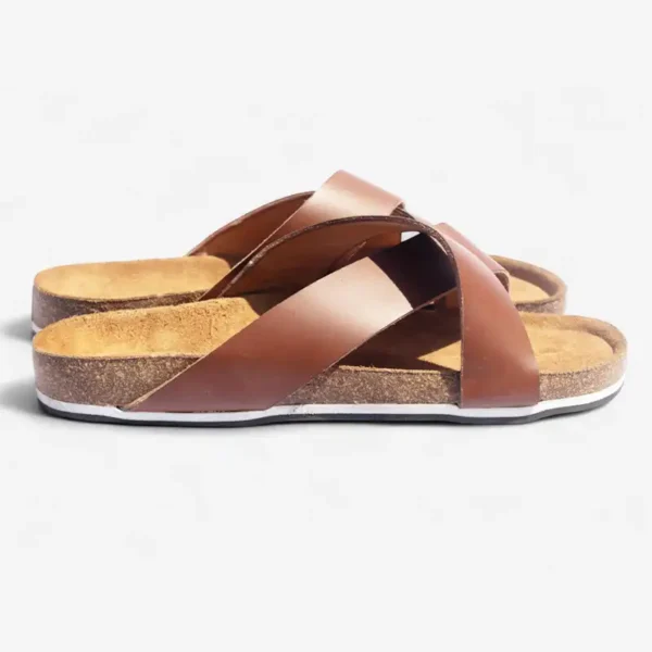 African Men Leather Cork Sandals