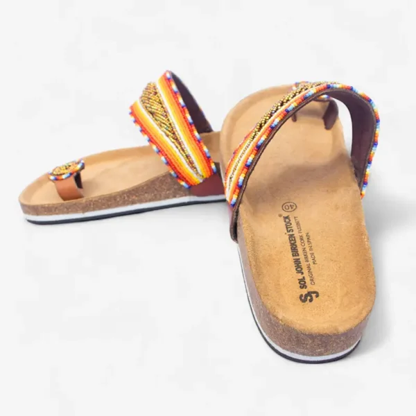 Beaded Women Cork Sandals