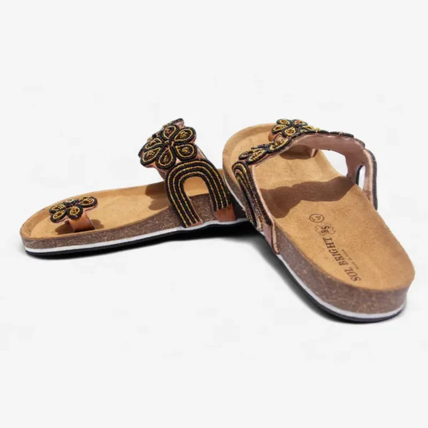 Beaded Women Cork Sandals