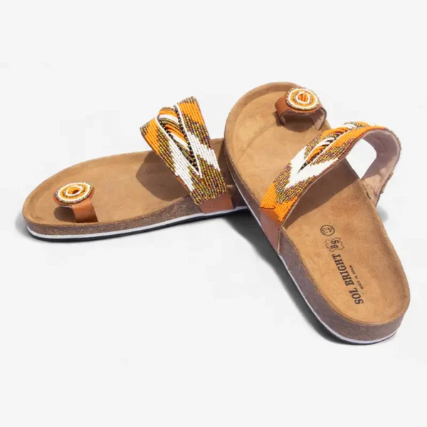 Beaded Women Cork Sandals