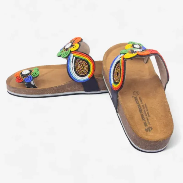 Beaded Women Cork Sandals