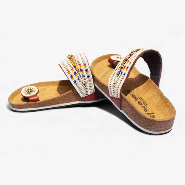 Beaded Women Cork Sandals