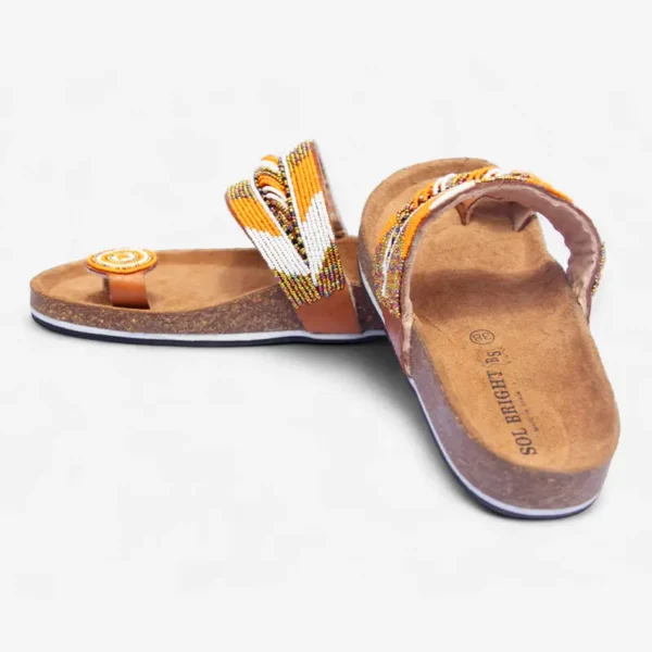 Beaded Women Cork Sandals