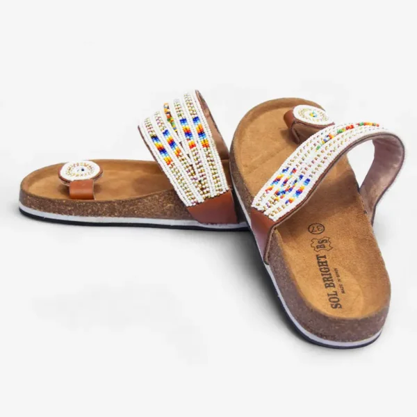 Beaded Women Cork Sandals
