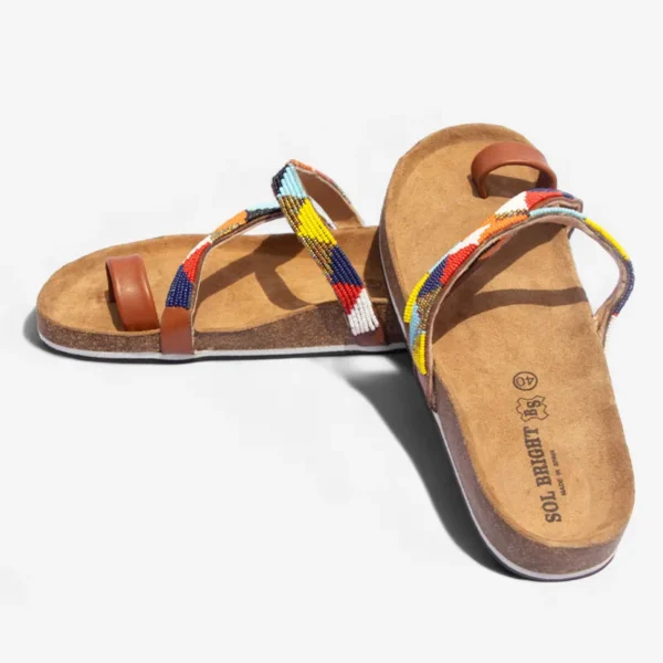 Beaded Women Cork Sandals