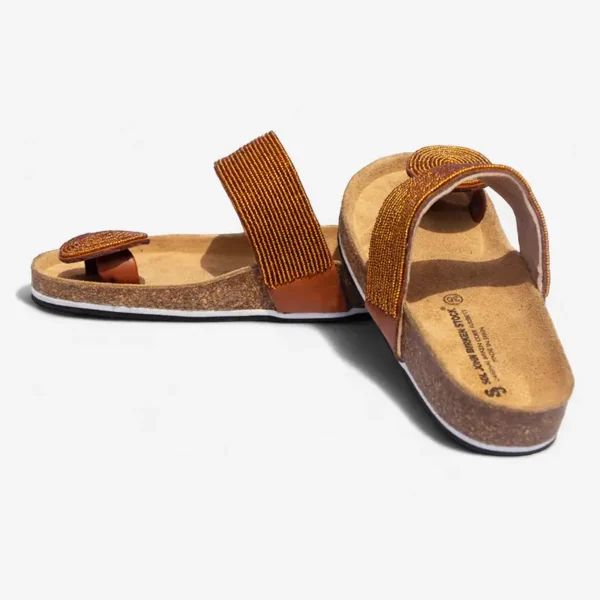 Beaded Women Cork Sandals