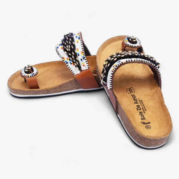 Beaded Women Cork Sandals