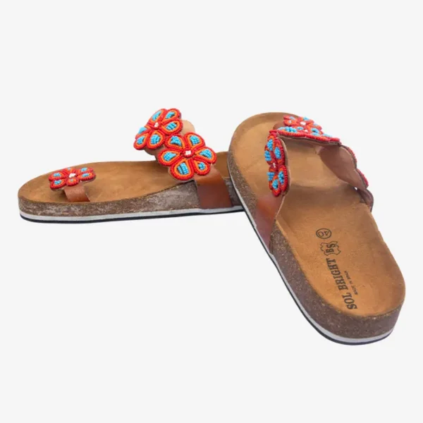 Beaded Women Cork Sandals