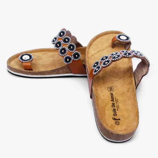 Beaded Women Cork Sandals