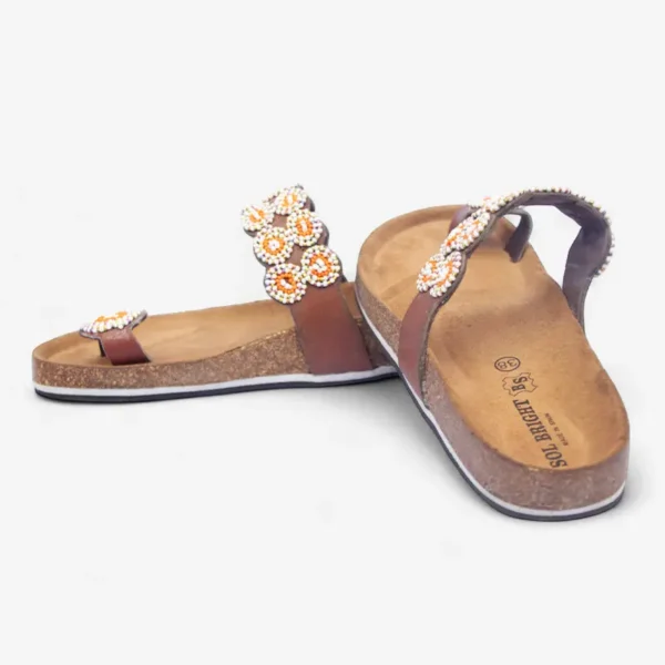 Beaded Women Cork Sandals