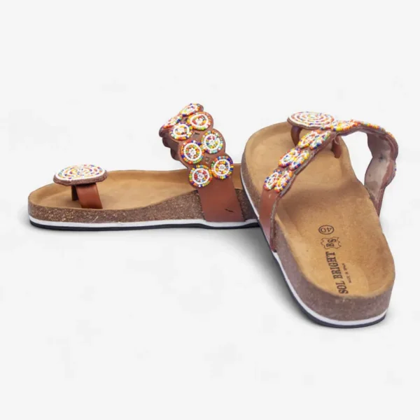 Beaded Women Cork Sandals