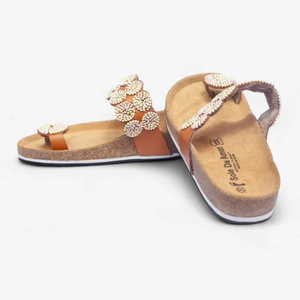 Beaded Women Cork Sandals