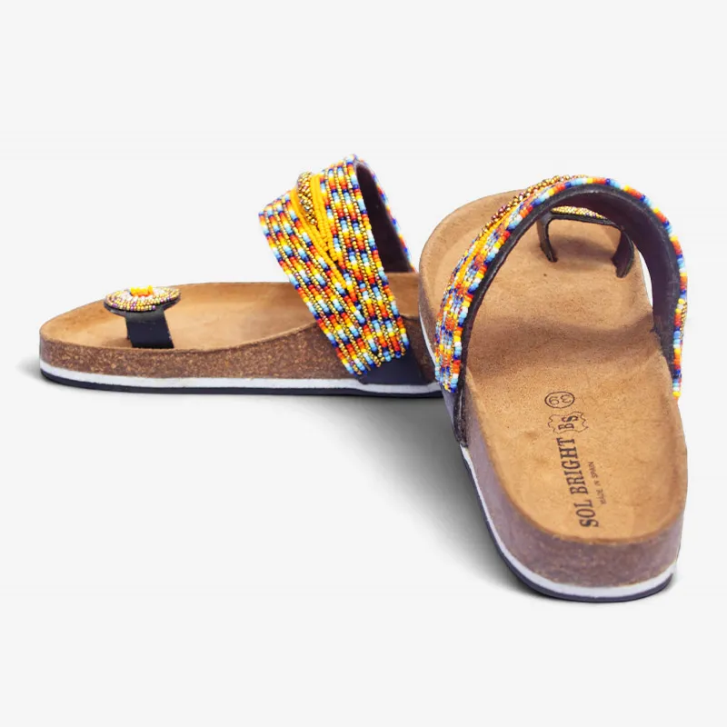 Beaded Women Cork Sandals