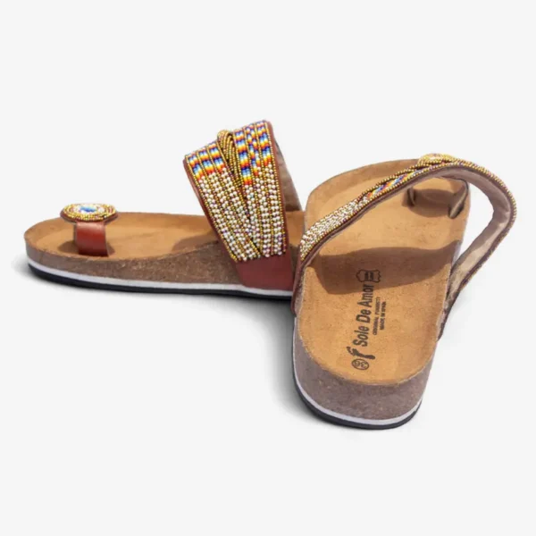 Beaded Women Cork Sandals