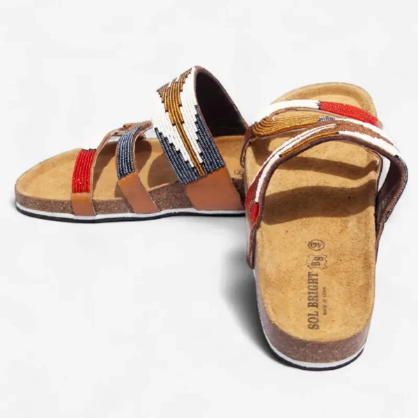 Beaded Women Cork Sandals