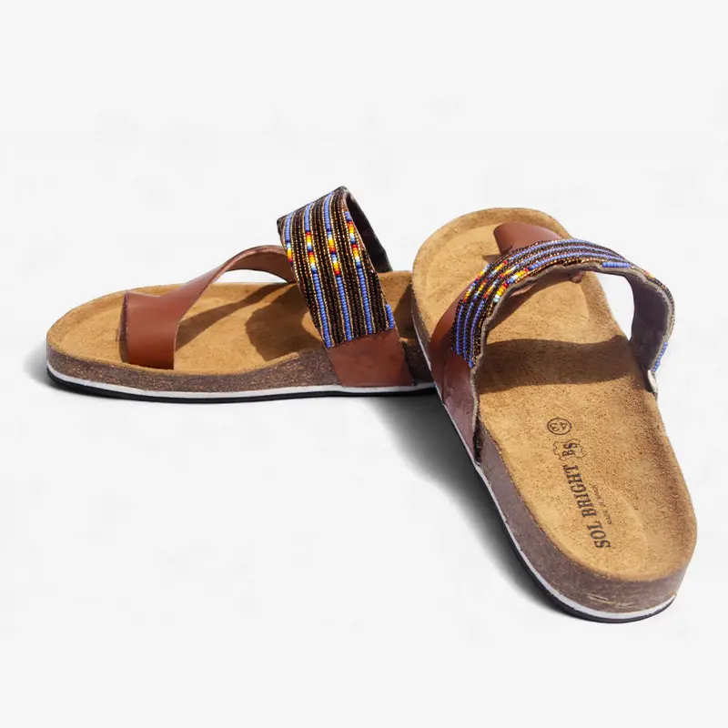 Beaded Women Cork Sandals