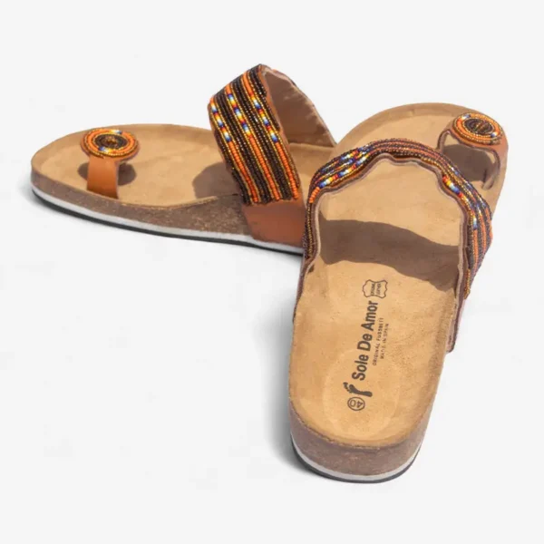 Beaded Women Cork Sandals