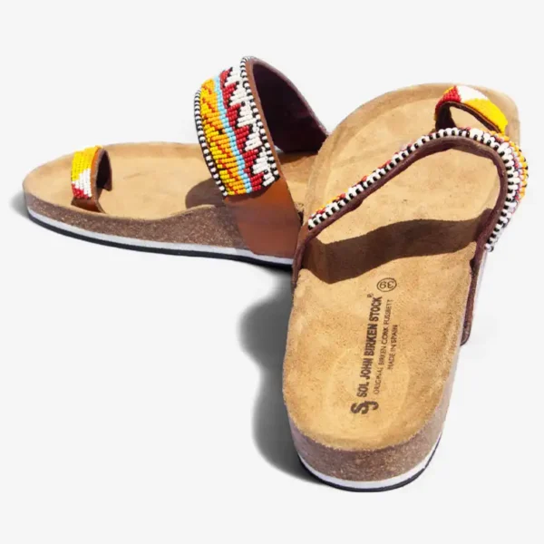 Beaded Women Cork Sandals