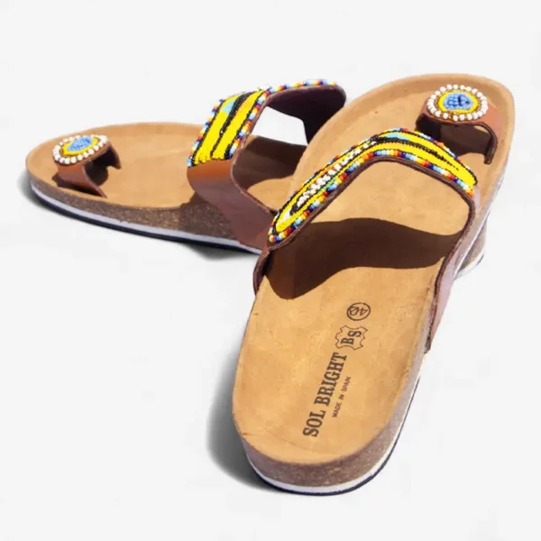 Beaded Women Cork Sandals