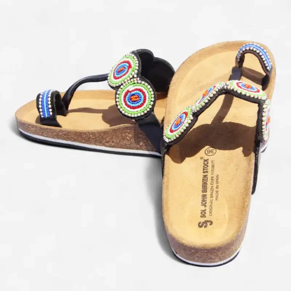 Beaded Women Cork Sandals