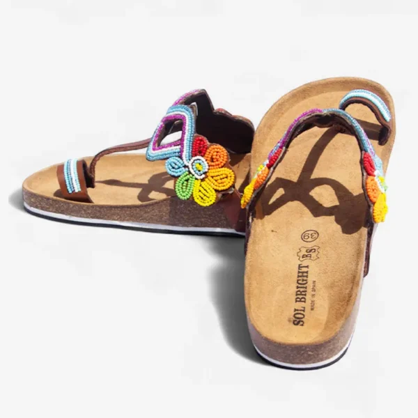 Beaded Women Cork Sandals