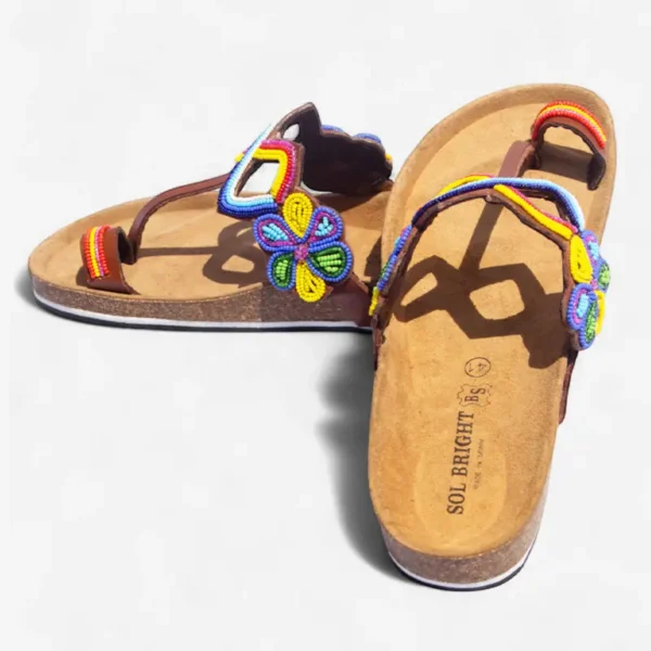 Beaded Women Cork Sandals