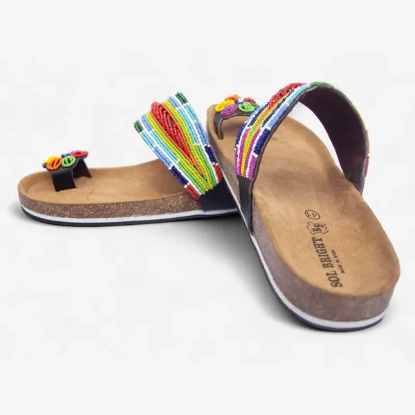 Beaded Women Cork Sandals