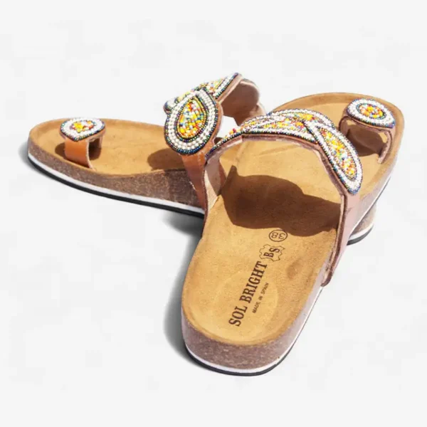 Beaded Women Cork Sandals