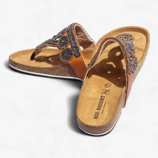 Beaded Women Cork Sandals