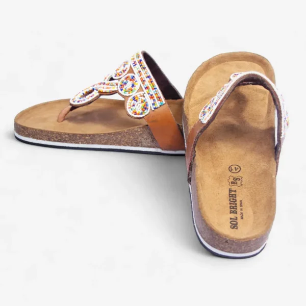 Beaded Women Cork Sandals