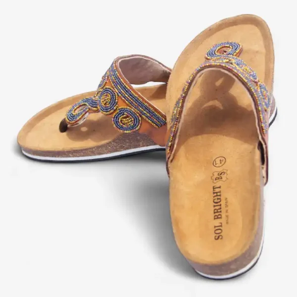 Beaded Women Cork Sandals