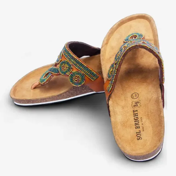 Beaded Women Cork Sandals