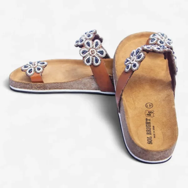 Beaded Women Cork Sandals