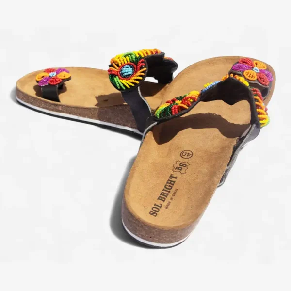 Beaded Women Cork Sandals