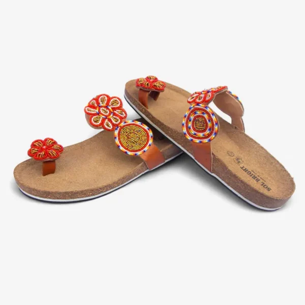 Beaded Women Cork Sandals