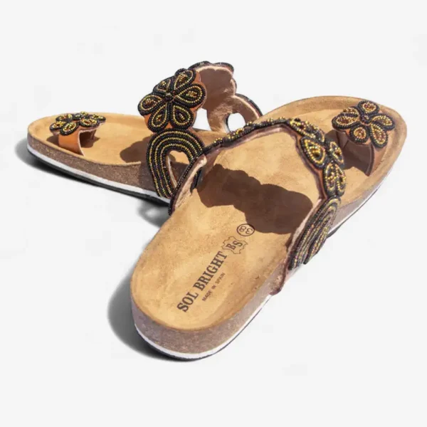 Beaded Women Cork Sandals