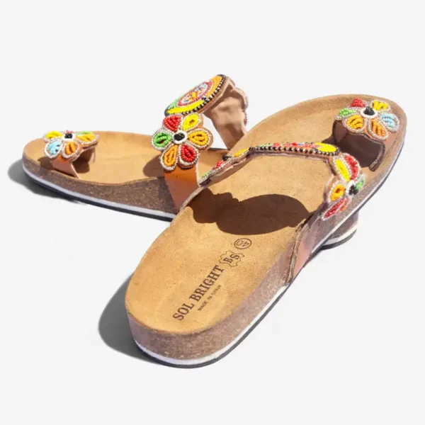 Beaded Women Cork Sandals
