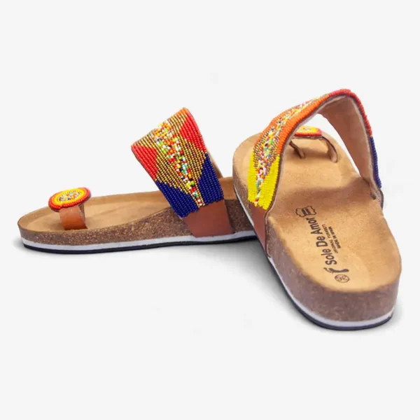 Beaded Women Cork Sandals
