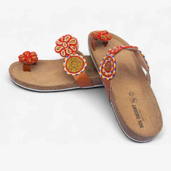 Beaded Women Cork Sandals