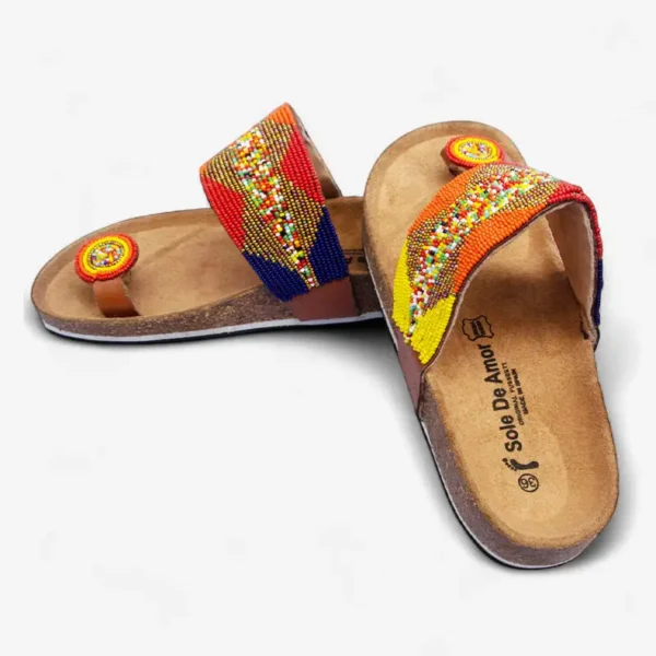 Beaded Women Cork Sandals
