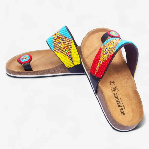 Beaded Women Cork Sandals