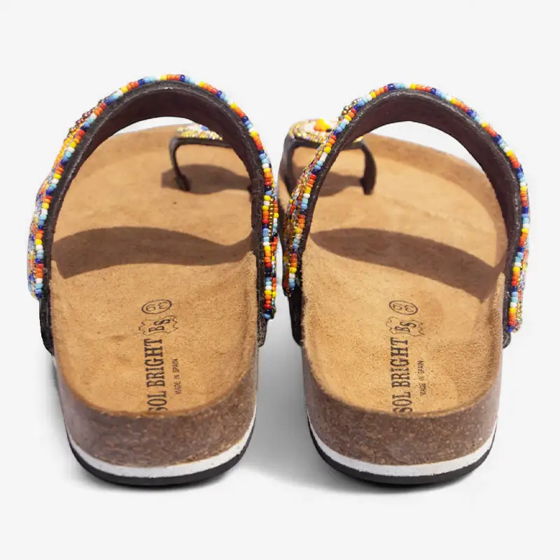 Beaded Women Cork Sandals