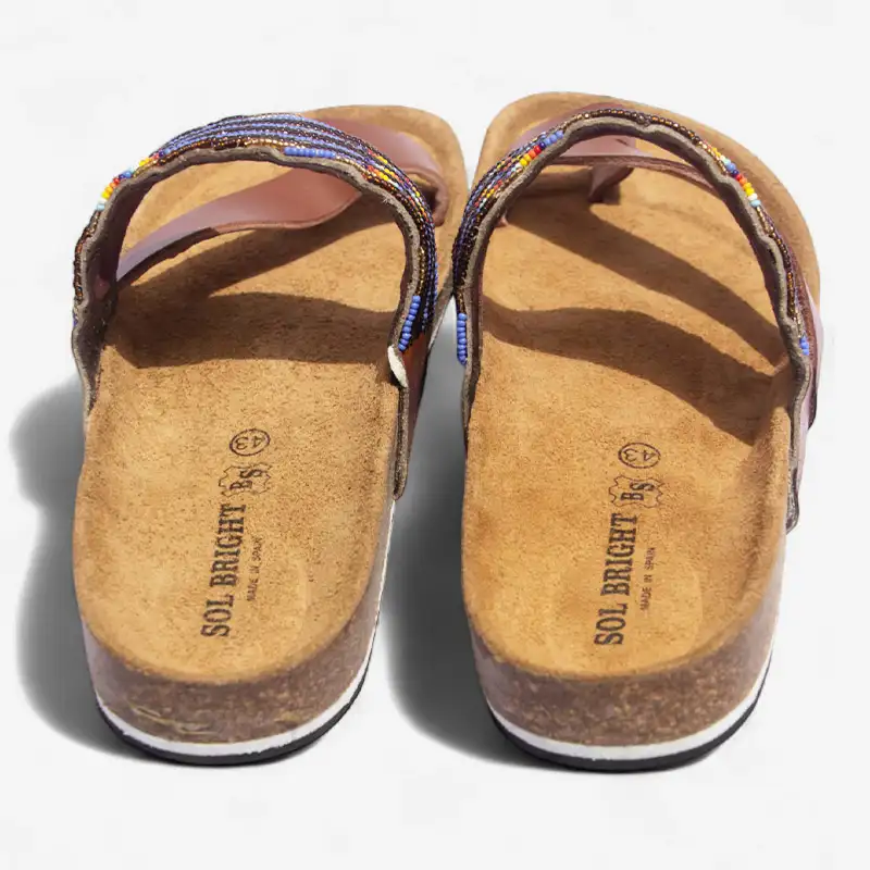 Beaded Women Cork Sandals